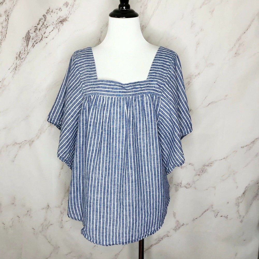 Beach Lunch Lounge Blue & White Striped Top